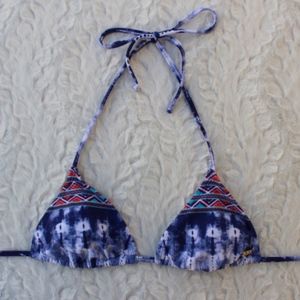 ROXY NWT BLUE TYE DYE TRIANGLE BIKINI SWIM TOP